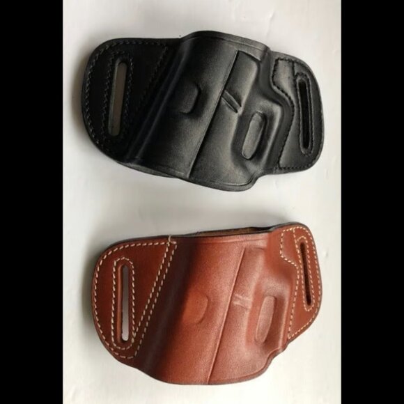 GLOCK 19 Walther PPQ OWB Quick Slide Leather Holster Black  ONLY - Picture 4 of 5